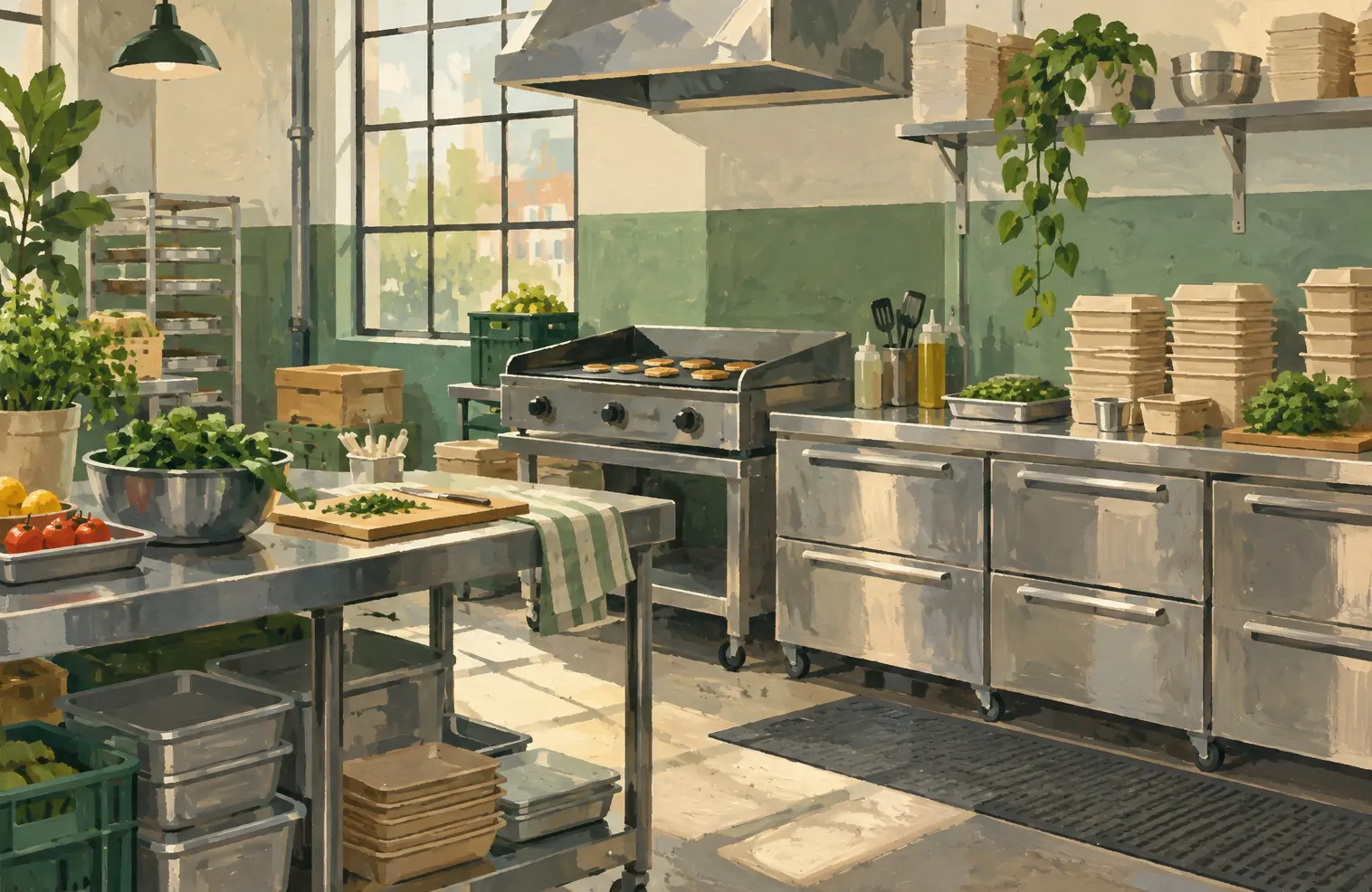 Illustration of mobile food businesses and their working space